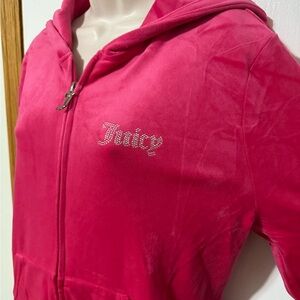 BRAND NEW JUICY COUTURE Hoodie Bright Hot Pink with Diamond embellishment XL